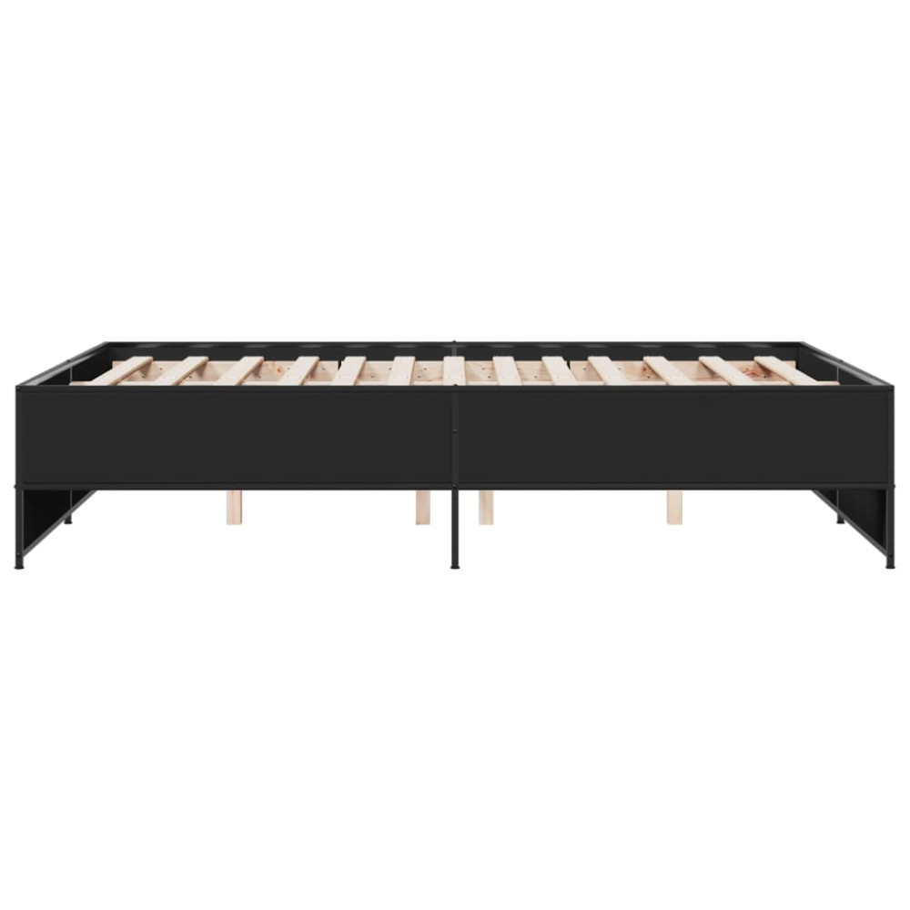 Produktbild för Sängram svart 120x190 cm konstruerat trä och metall