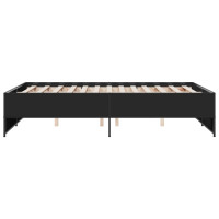 Produktbild för Sängram svart 120x190 cm konstruerat trä och metall
