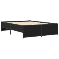 Produktbild för Sängram svart 120x190 cm konstruerat trä och metall