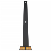 Produktbild för Utedusch svart 55x60x224 cm konstrottning och akaciaträ