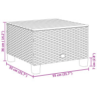 Produktbild för Trädgårdsbord grå 55x55x36 cm konstrotting akaciaträ