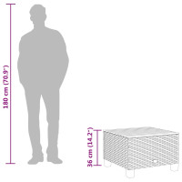 Produktbild för Trädgårdsbord grå 55x55x36 cm konstrotting akaciaträ