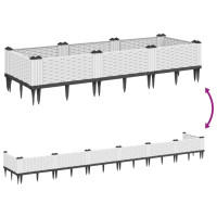 Produktbild för Odlingslåda med piggar vit 125x40x28,5 cm PP