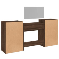 Produktbild för Sminkbord 4 delar brun ek konstruerat tr4