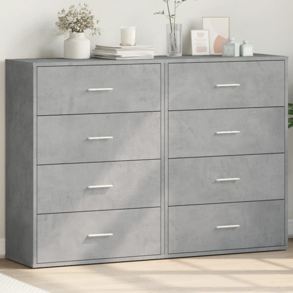 Produktbild för Skänkar 2 st betonggrå 60x31x84 cm konstruerat trä