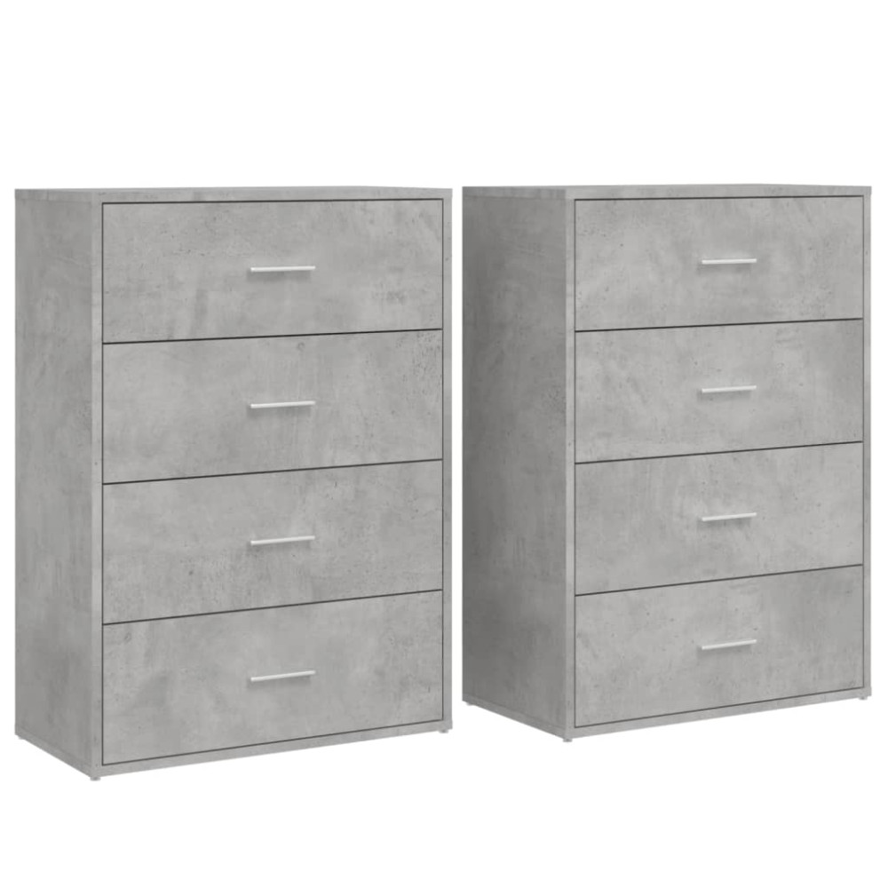 Produktbild för Skänkar 2 st betonggrå 60x31x84 cm konstruerat trä