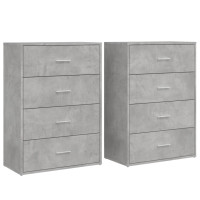 Produktbild för Skänkar 2 st betonggrå 60x31x84 cm konstruerat trä