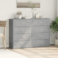 Produktbild för Skänkar 2 st betonggrå 60x31x84 cm konstruerat trä