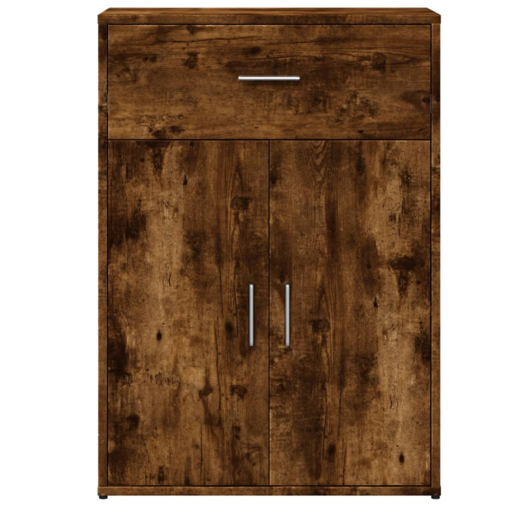 Produktbild för Skänkar 2 st rökfärgad ek 60x30x84 cm konstruerat trä