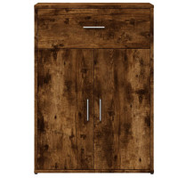 Produktbild för Skänkar 2 st rökfärgad ek 60x30x84 cm konstruerat trä