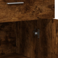 Produktbild för Skänkar 2 st rökfärgad ek 60x30x84 cm konstruerat trä
