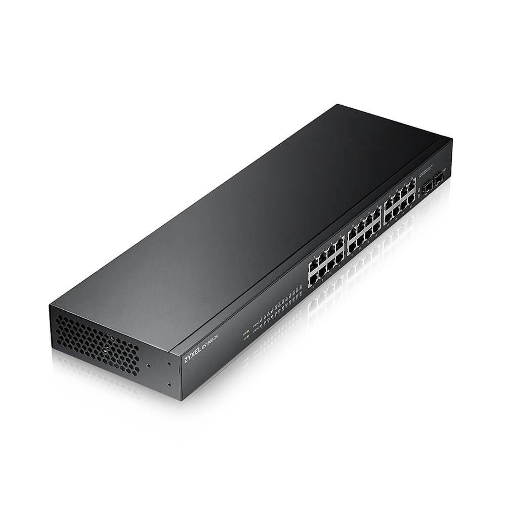 Produktbild för Zyxel GS-1900-24 v2 hanterad L2 Gigabit Ethernet (10/100/1000) 1U Svart