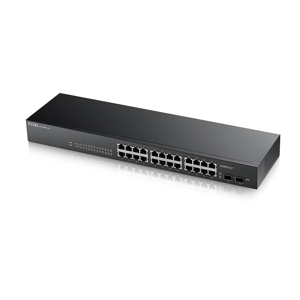 Produktbild för Zyxel GS-1900-24 v2 hanterad L2 Gigabit Ethernet (10/100/1000) 1U Svart