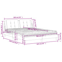 Produktbild för Bed with Mattress "Zadar" White and Black 160x200 cm Faux Leather