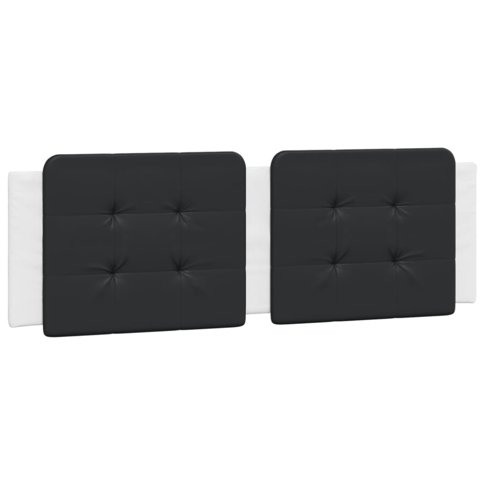 Produktbild för Bed with Mattress "Zadar" White and Black 160x200 cm Faux Leather