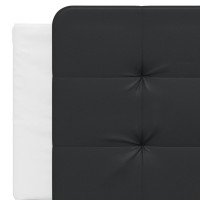 Produktbild för Bed with Mattress "Zadar" White and Black 160x200 cm Faux Leather