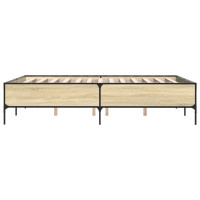 Produktbild för Sängram sonoma-ek 150x200 cm konstruerad trä och metall