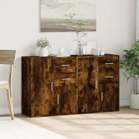 Produktbild för Skänkar 2 st rökfärgad ek 60x31x70 cm konstruerat trä
