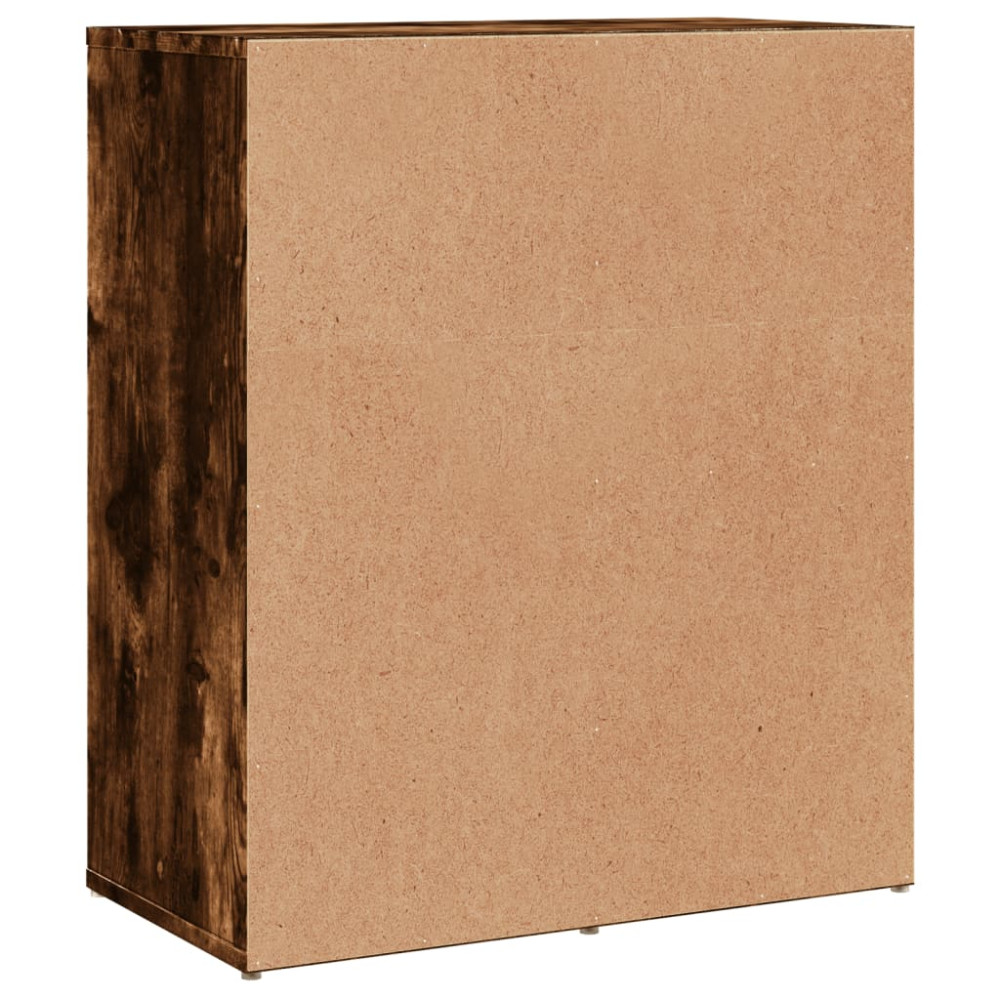 Produktbild för Skänkar 2 st rökfärgad ek 60x31x70 cm konstruerat trä
