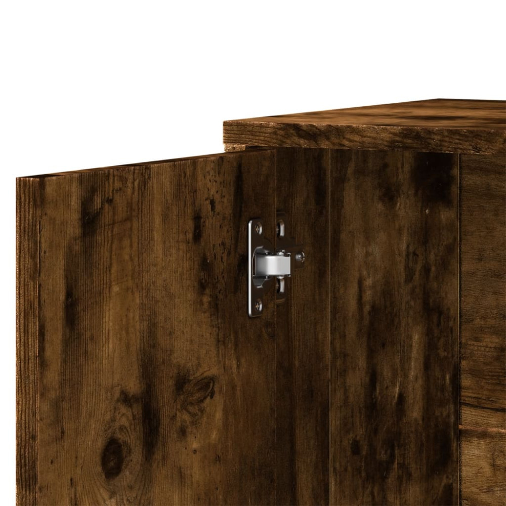 Produktbild för Skänkar 2 st rökfärgad ek 60x31x70 cm konstruerat trä