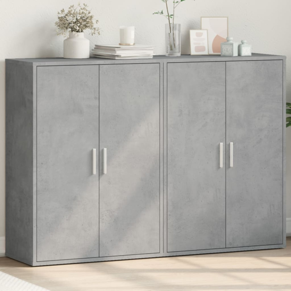 Produktbild för Skänkar 2 st betonggrå 60x31x84 cm konstruerat trä