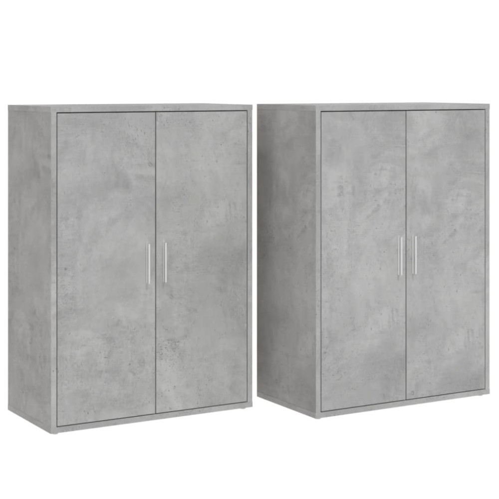 Produktbild för Skänkar 2 st betonggrå 60x31x84 cm konstruerat trä