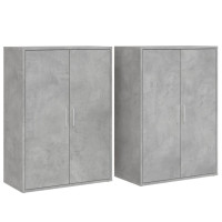 Produktbild för Skänkar 2 st betonggrå 60x31x84 cm konstruerat trä