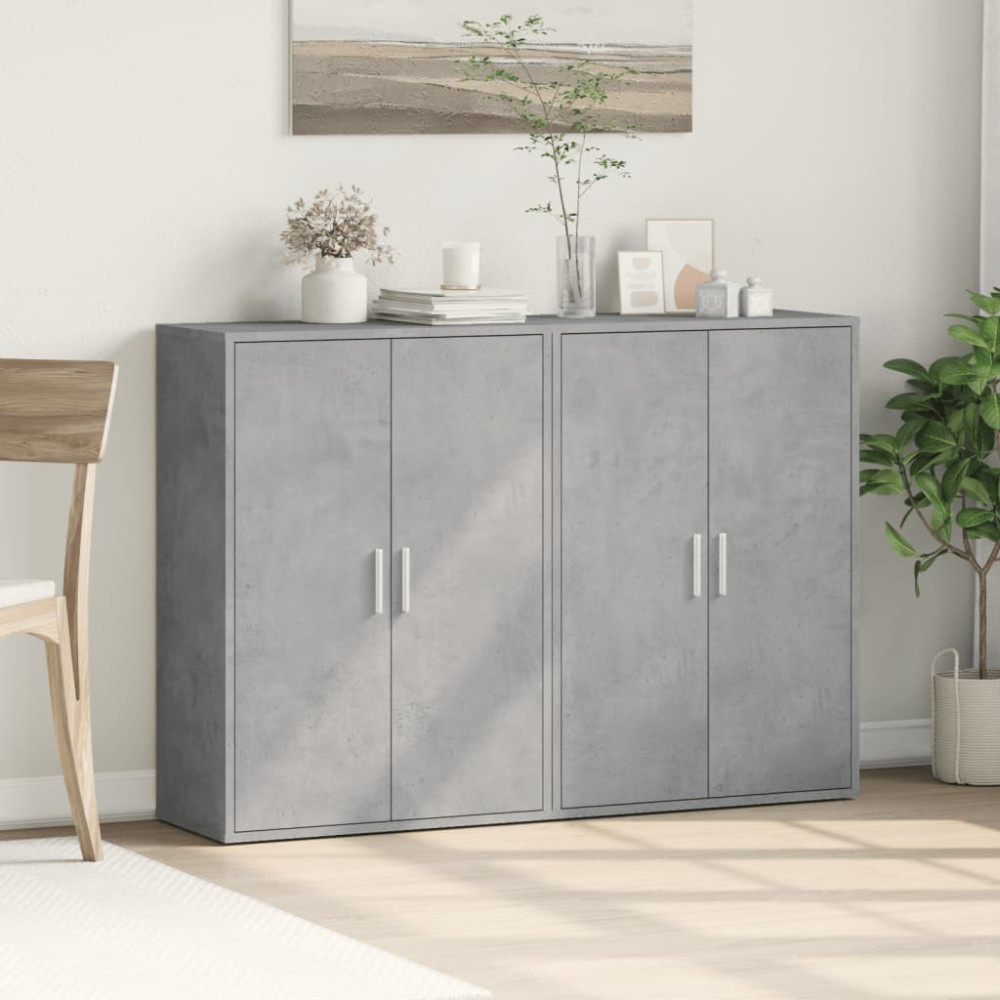 Produktbild för Skänkar 2 st betonggrå 60x31x84 cm konstruerat trä