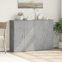 Produktbild för Skänkar 2 st betonggrå 60x31x84 cm konstruerat trä