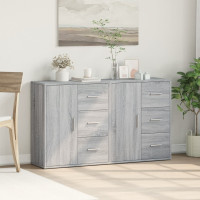 Produktbild för Skänkar 2 st grå sonoma 60x31x70 cm konstruerat trä