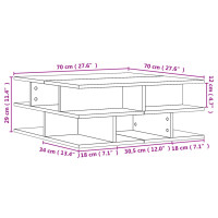 Produktbild för Soffbord brun ek 70x70x29 cm konstruerat trä