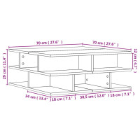 Produktbild för Soffbord sonoma-ek 70x70x29 cm konstruerat trä