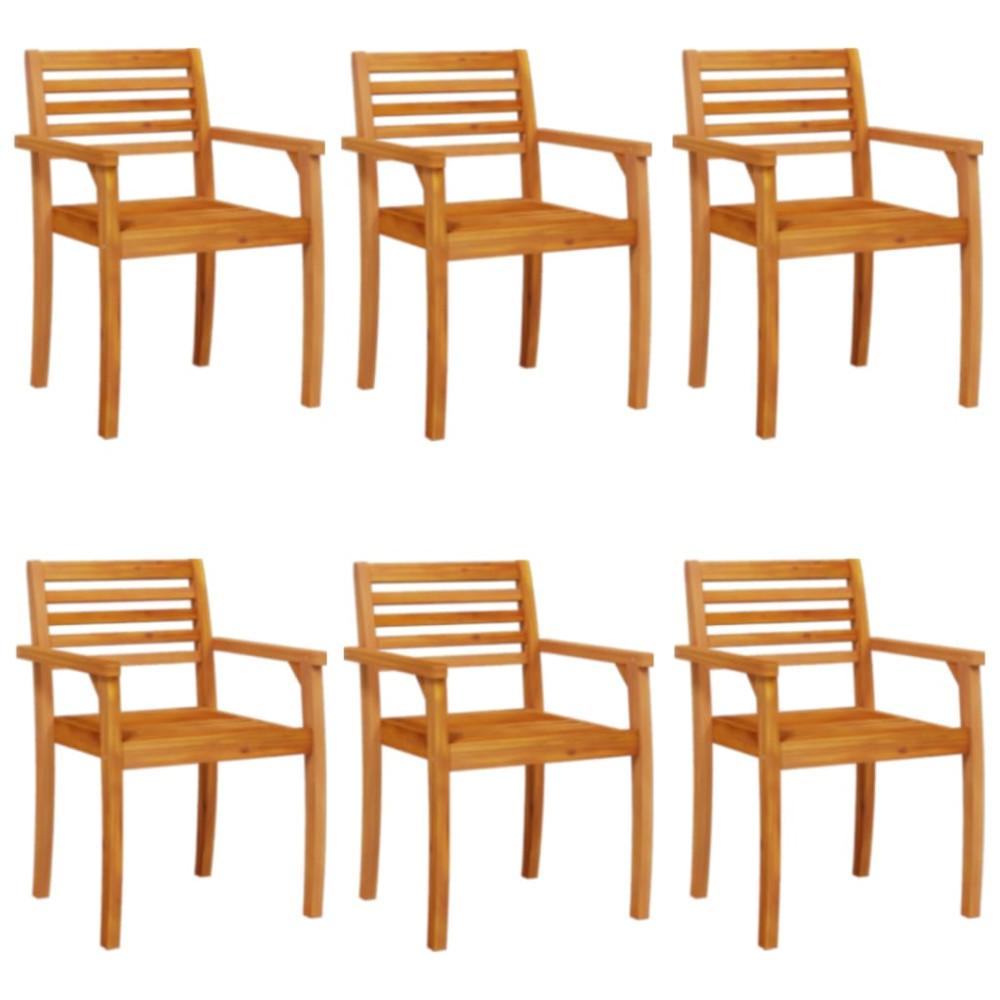 Produktbild för Trädgårdsstolar 6 st 59x55x85 cm massivt akaciaträ