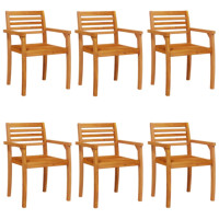 Produktbild för Trädgårdsstolar 6 st 59x55x85 cm massivt akaciaträ