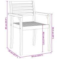 Produktbild för Trädgårdsstolar 6 st 59x55x85 cm massivt akaciaträ