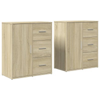 Produktbild för Skänkar 2 st sonoma-ek 60x31x70 cm konstruerat trä