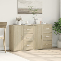 Produktbild för Skänkar 2 st sonoma-ek 60x31x70 cm konstruerat trä