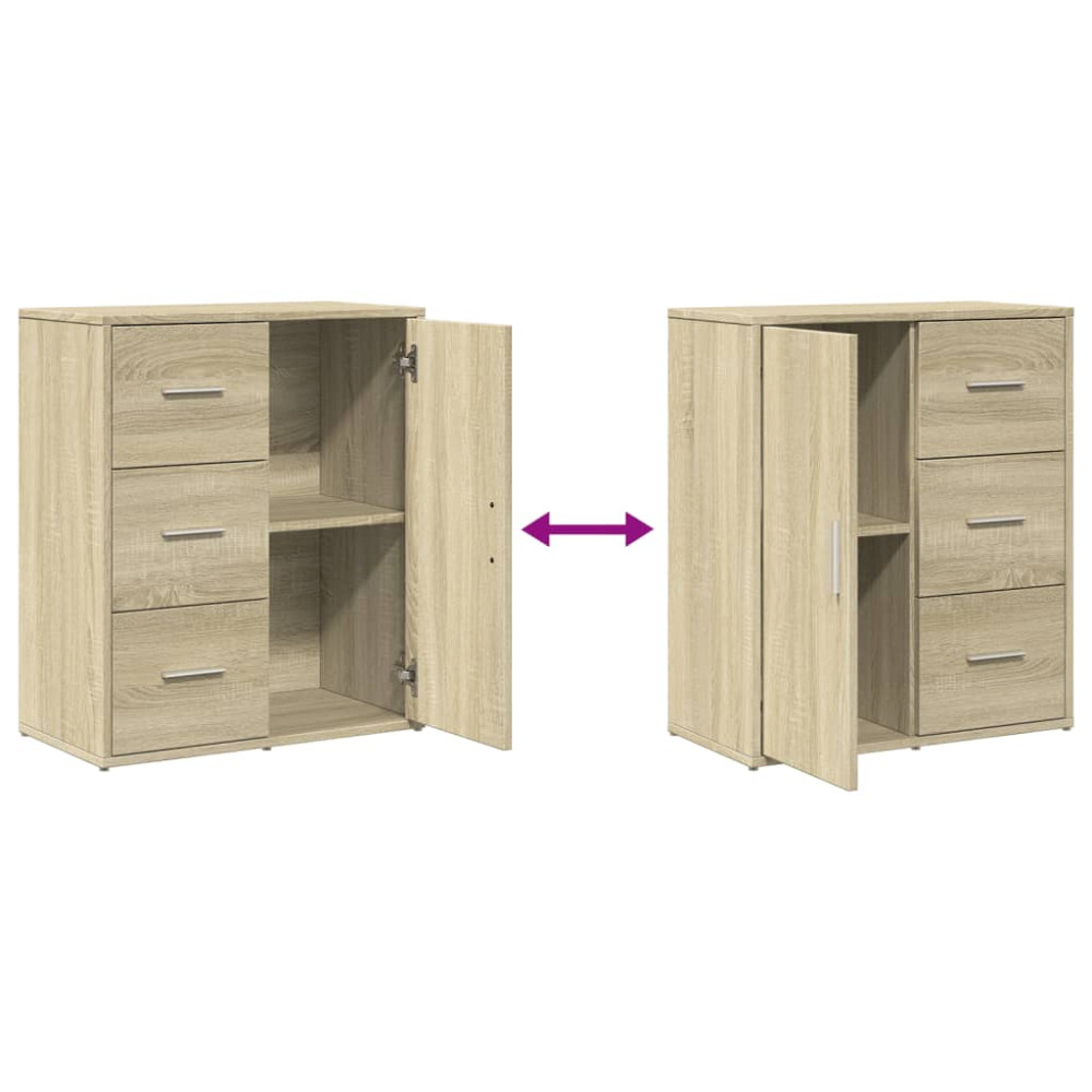 Produktbild för Skänkar 2 st sonoma-ek 60x31x70 cm konstruerat trä