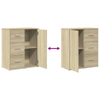 Produktbild för Skänkar 2 st sonoma-ek 60x31x70 cm konstruerat trä