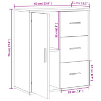 Produktbild för Skänkar 2 st rökfärgad ek 60x31x70 cm konstruerat trä