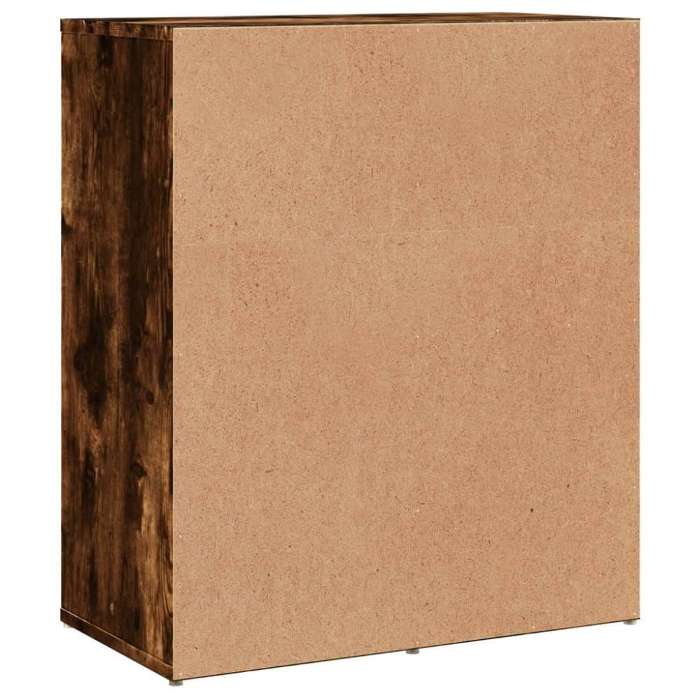 Produktbild för Skänkar 2 st rökfärgad ek 60x31x70 cm konstruerat trä