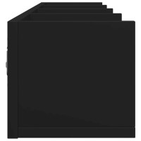 Produktbild för Väggskåp svart 99x18x16,5 cm konstruerat trä