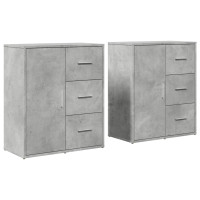Produktbild för Skänkar 2 st betonggrå 60x31x70 cm konstruerat trä