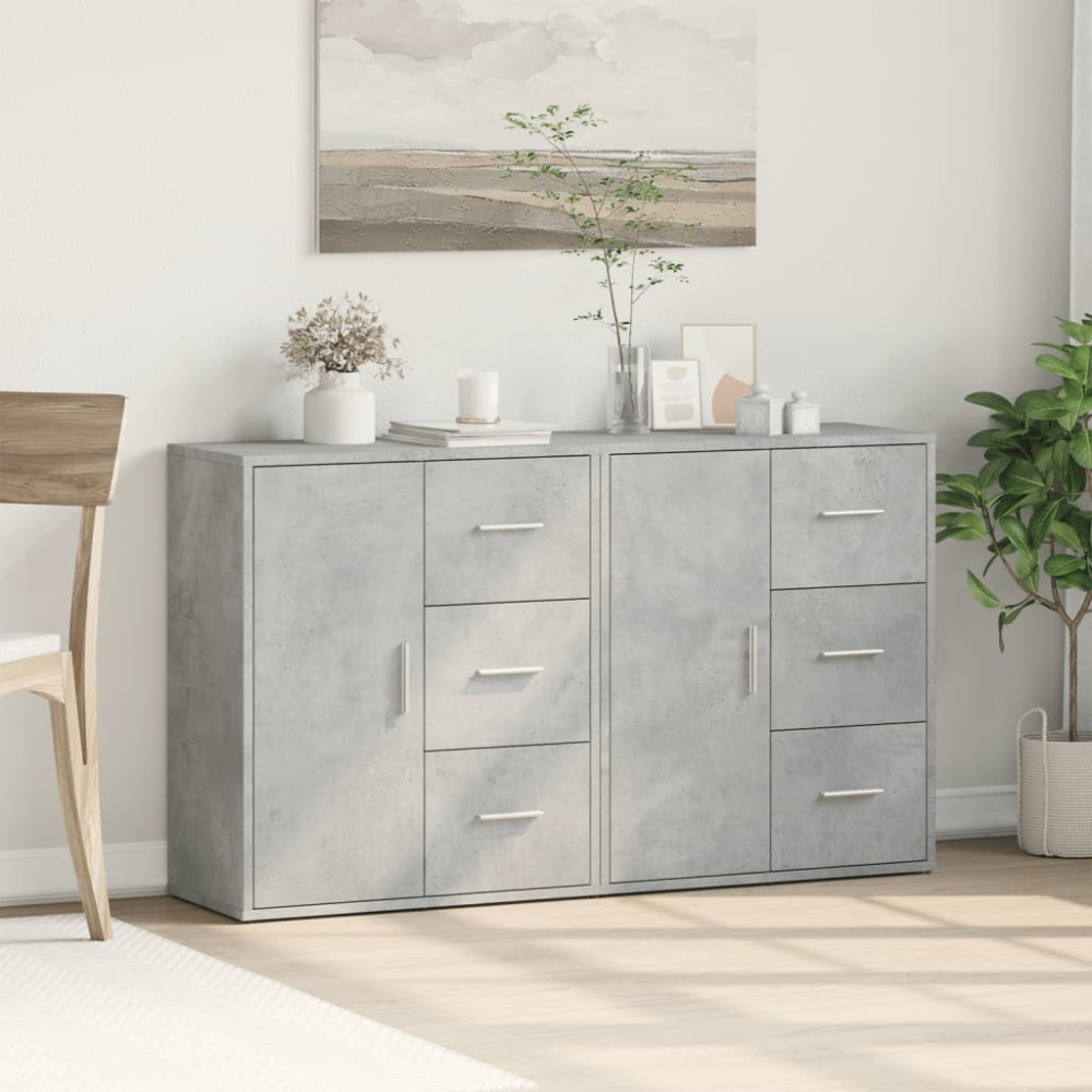 Produktbild för Skänkar 2 st betonggrå 60x31x70 cm konstruerat trä