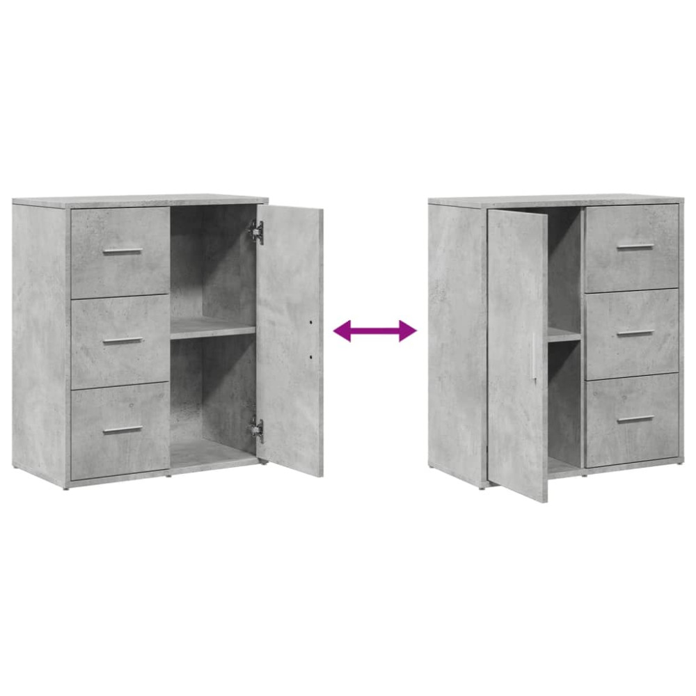 Produktbild för Skänkar 2 st betonggrå 60x31x70 cm konstruerat trä