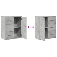 Produktbild för Skänkar 2 st betonggrå 60x31x70 cm konstruerat trä