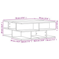 Produktbild för Soffbord rökfärgad ek 70x70x29 cm konstruerat trä