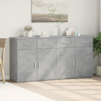 Produktbild för Skänkar 2 st betonggrå 79x38x80 cm konstruerat trä