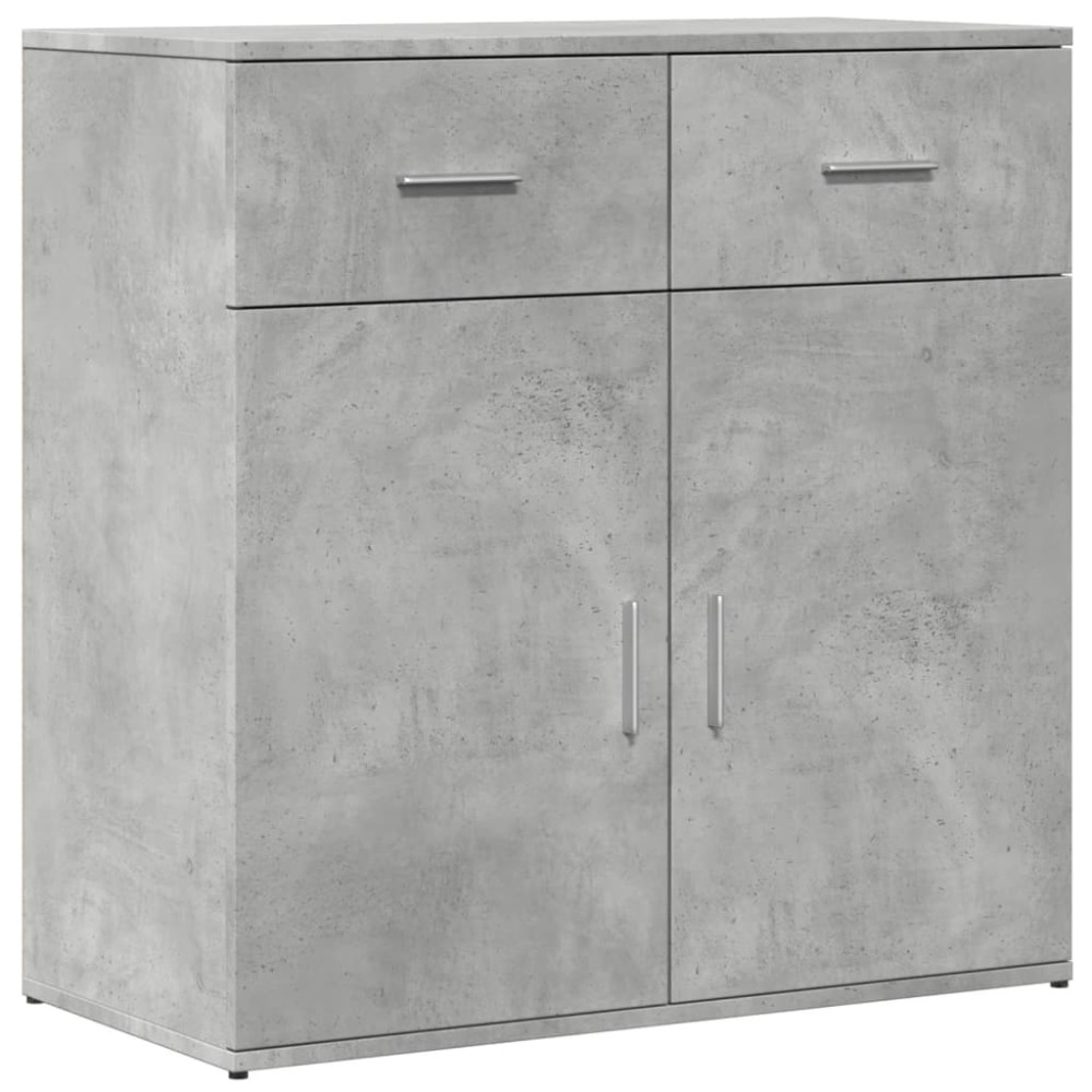 Produktbild för Skänkar 2 st betonggrå 79x38x80 cm konstruerat trä