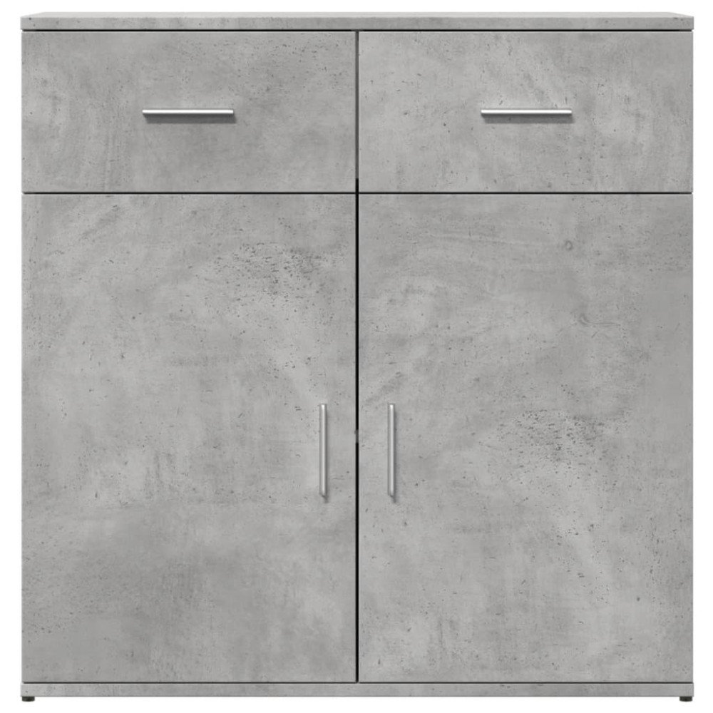 Produktbild för Skänkar 2 st betonggrå 79x38x80 cm konstruerat trä